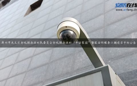 漳州市龙文区郭坑镇洛滨村民委员会郭坑镇洛滨村“平安家园”智能安防服务二期项目中标公告