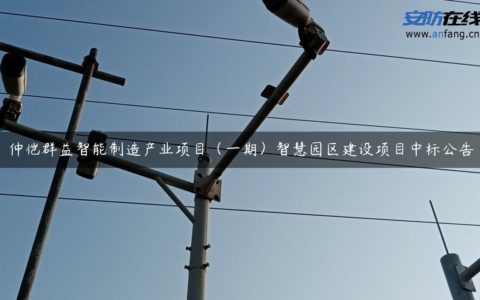 仲恺群益智能制造产业项目（一期）智慧园区建设项目中标公告