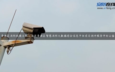 青浦区消防救援支队上海市青浦区智慧消防大数据综合信息平台项目测评服务中标公告
