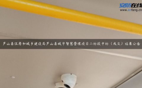 芦山县住房和城乡建设局芦山县城市智慧管理项目二标段中标（成交）结果公告