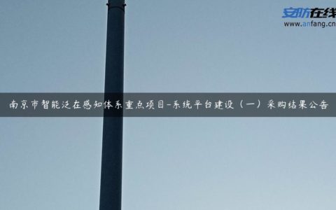 南京市智能泛在感知体系重点项目-系统平台建设（一）采购结果公告