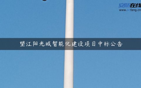 望江阳光城智能化建设项目中标公告