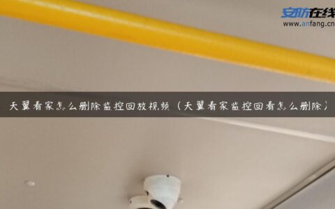 天翼看家怎么删除监控回放视频（天翼看家监控回看怎么删除）