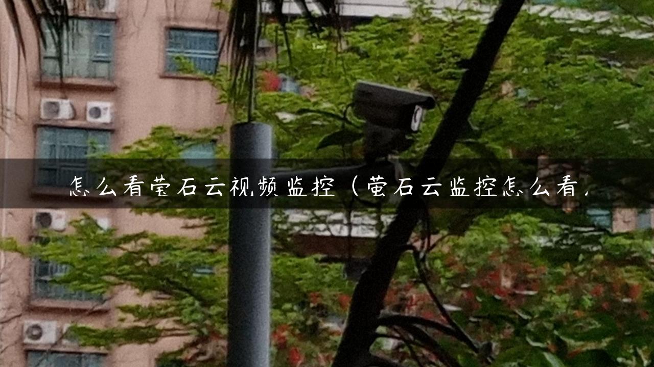 怎么看莹石云视频监控（萤石云监控怎么看）