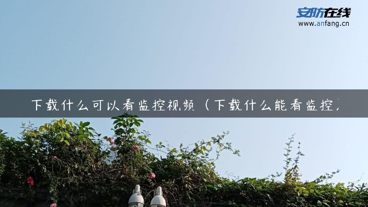 下载什么可以看监控视频（下载什么能看监控）