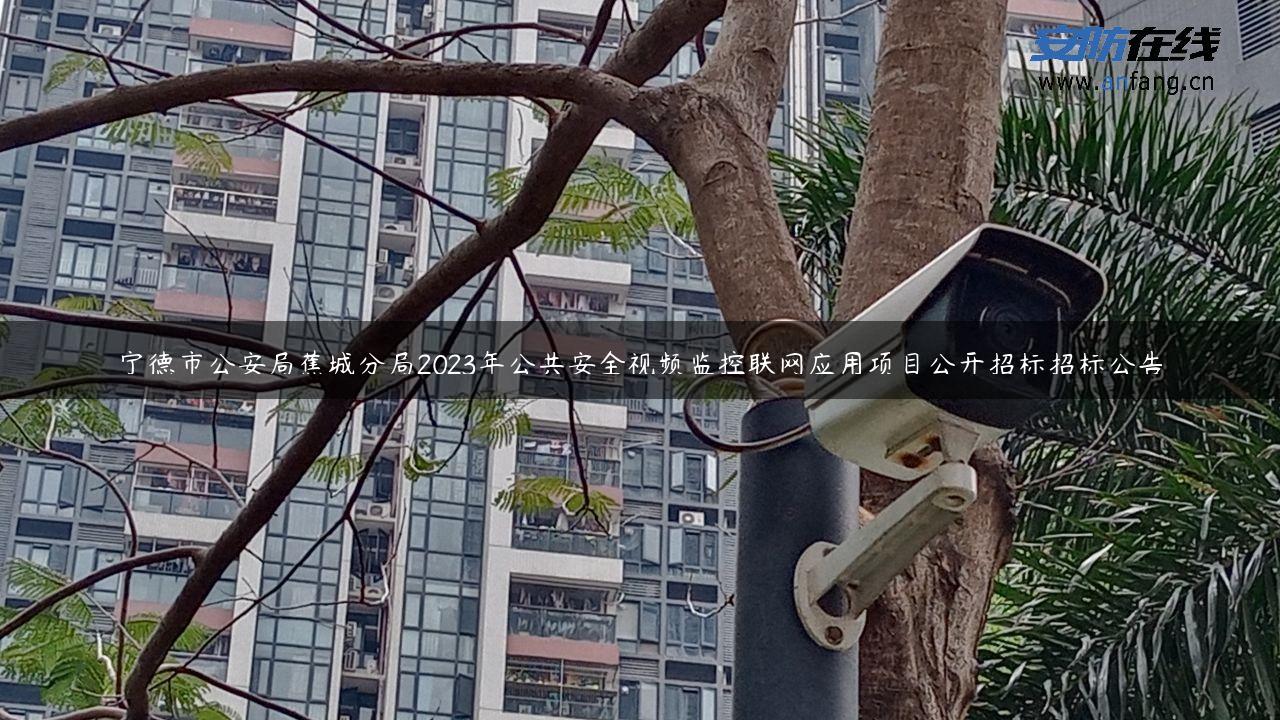 宁德市公安局蕉城分局2023年公共安全视频监控联网应用项目公开招标招标公告