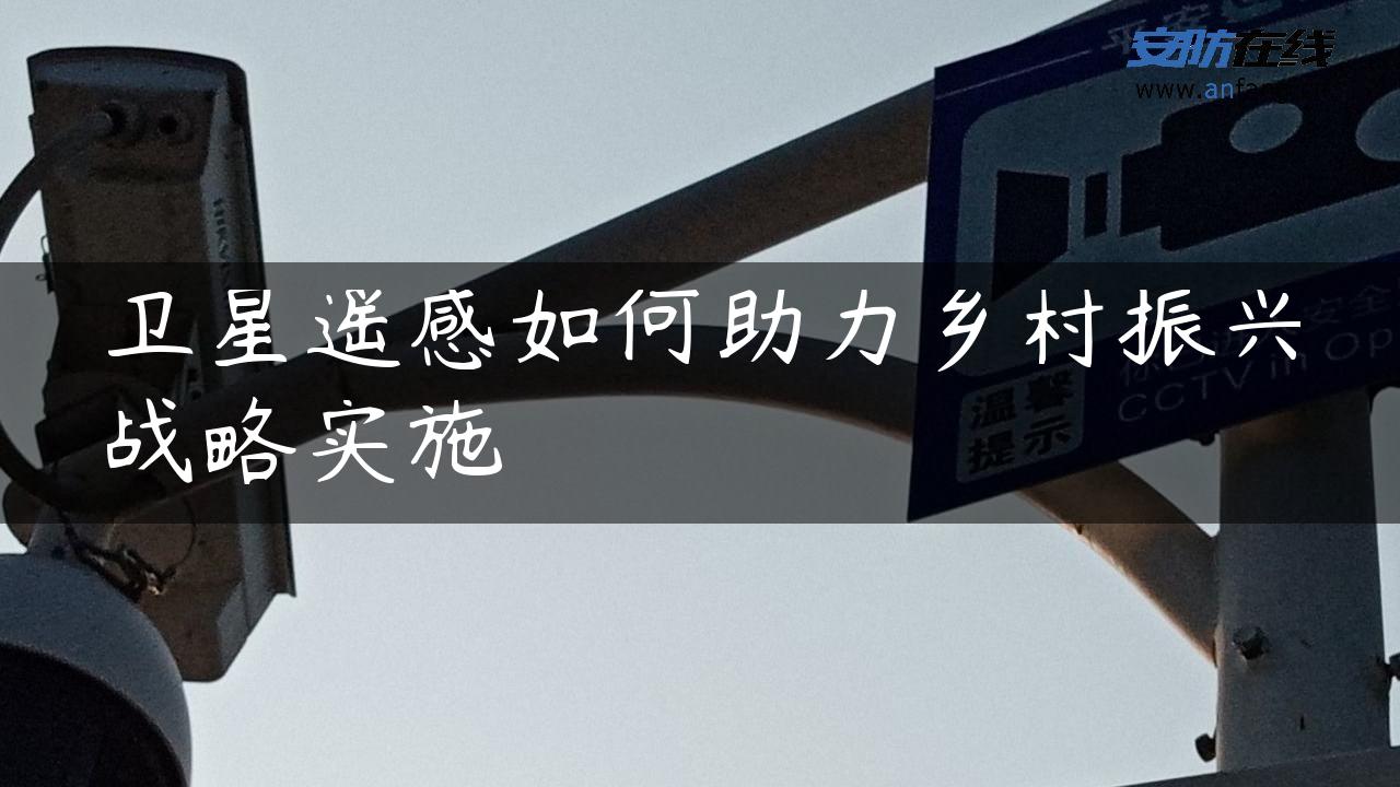 卫星遥感如何助力乡村振兴战略实施