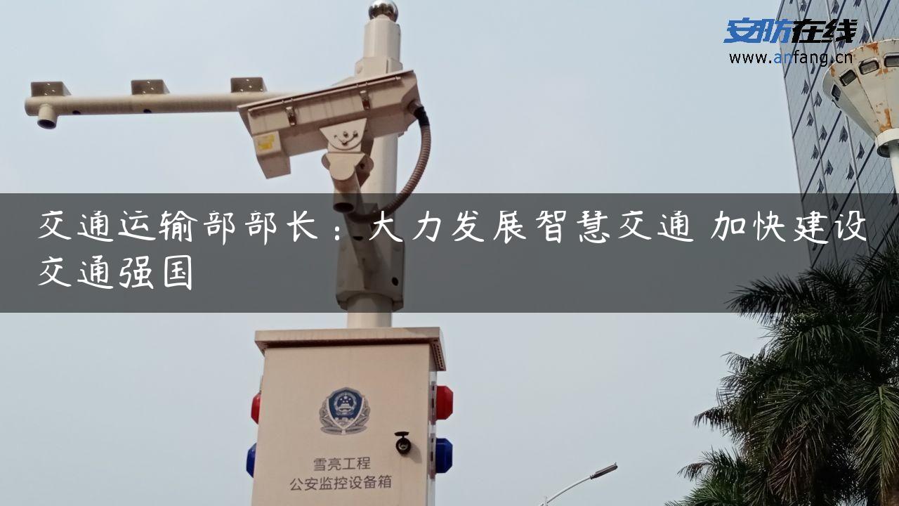 交通运输部部长：大力发展智慧交通 加快建设交通强国
