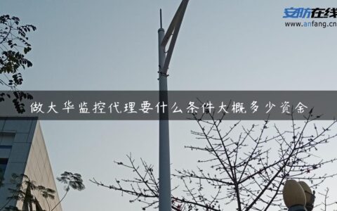 做大华监控代理要什么条件大概多少资金