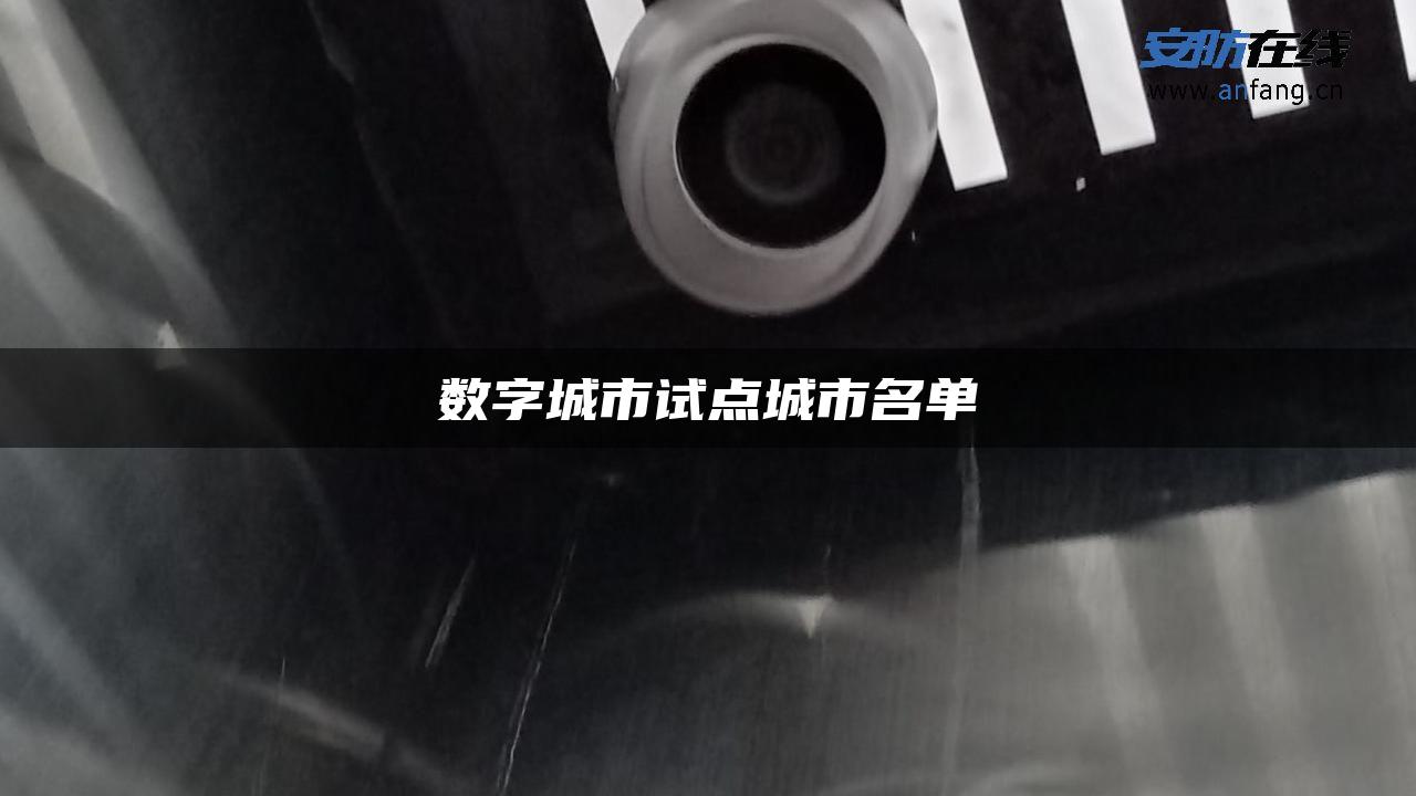 数字城市试点城市名单