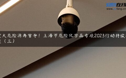 重大危险源再督导！上海市危险化学品专项2023行动持续攻坚（三）