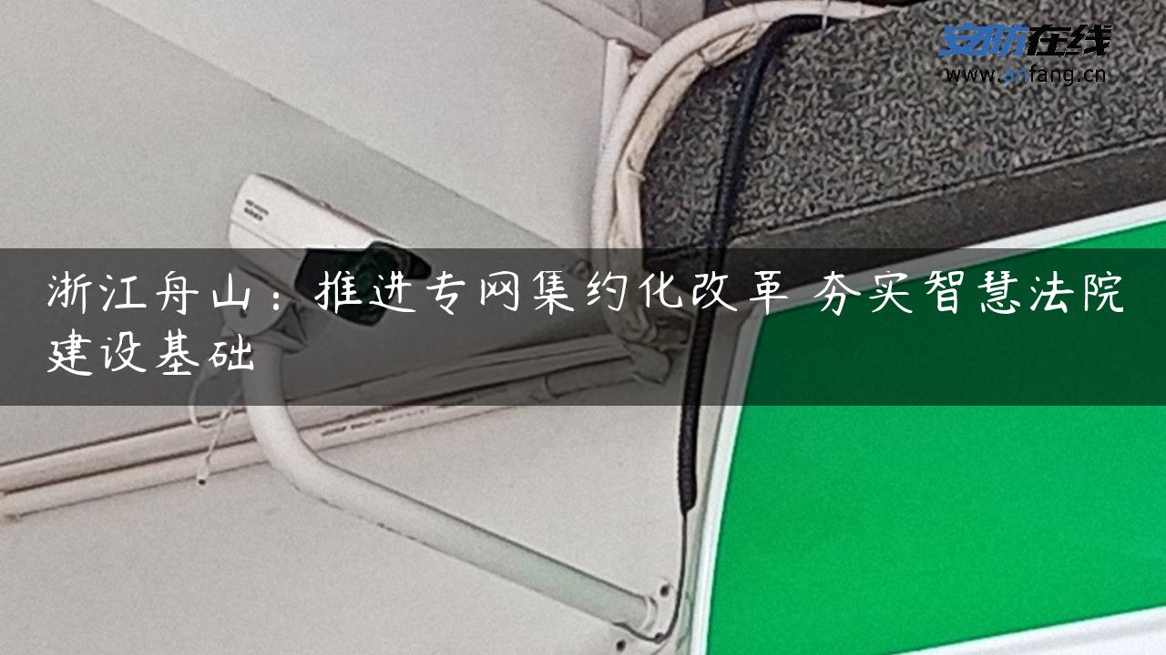 浙江舟山：推进专网集约化改革 夯实智慧**建设基础