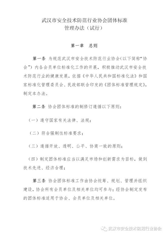 《武汉市安全技术防范行业协会团体标准管理办法（试行）》发布