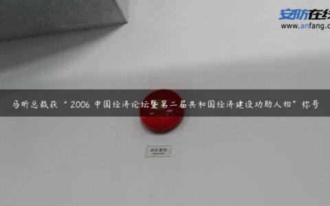 马昕总裁获“ 2006 中国经济论坛暨第二届共和国经济建设功勋人物”称号