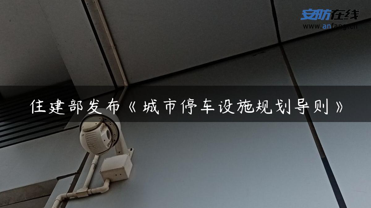 住建部发布《城市停车设施规划导则》