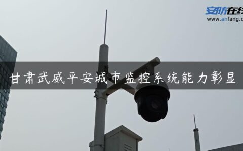 甘肃武威平安城市监控系统能力彰显