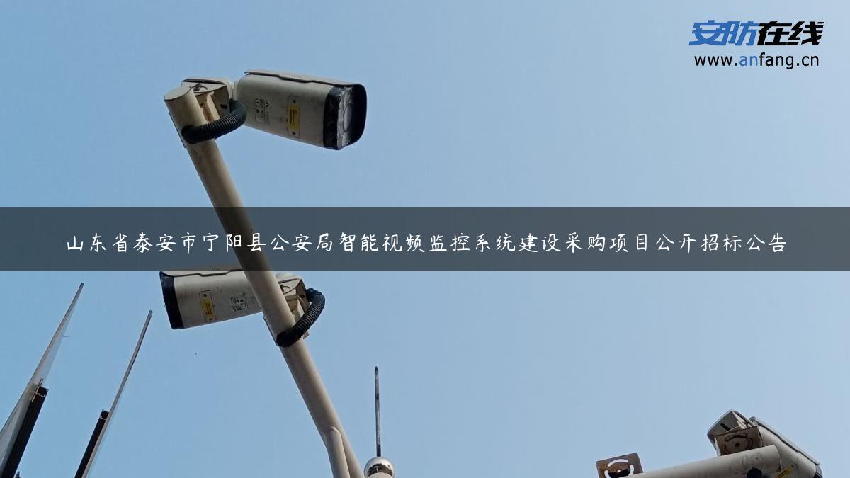 山东省泰安市宁阳县公安局智能视频监控系统建设采购项目公开招标公告