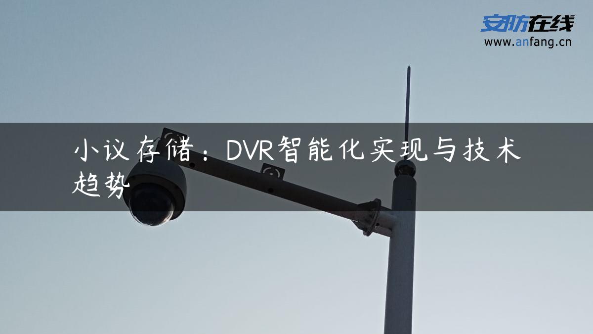 小议存储：DVR智能化实现与技术趋势