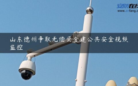 山东德州争取无偿资金建公共安全视频监控
