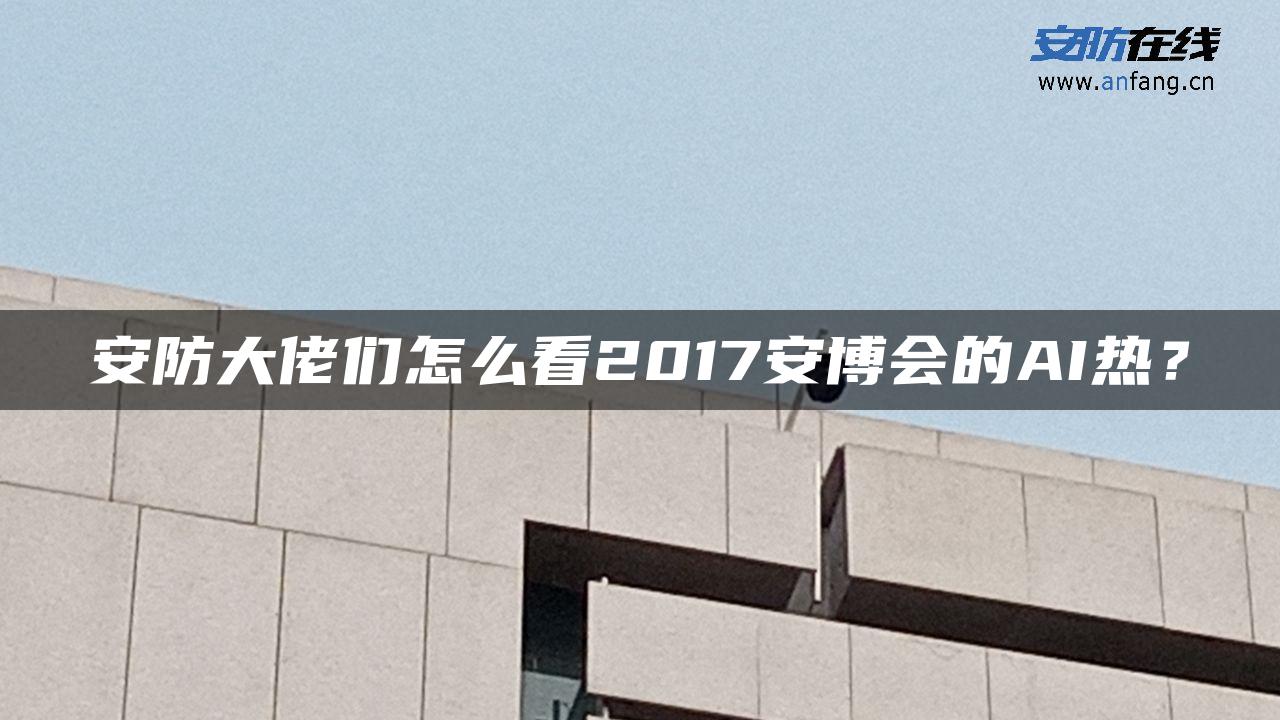安防大佬们怎么看2017安博会的AI热？