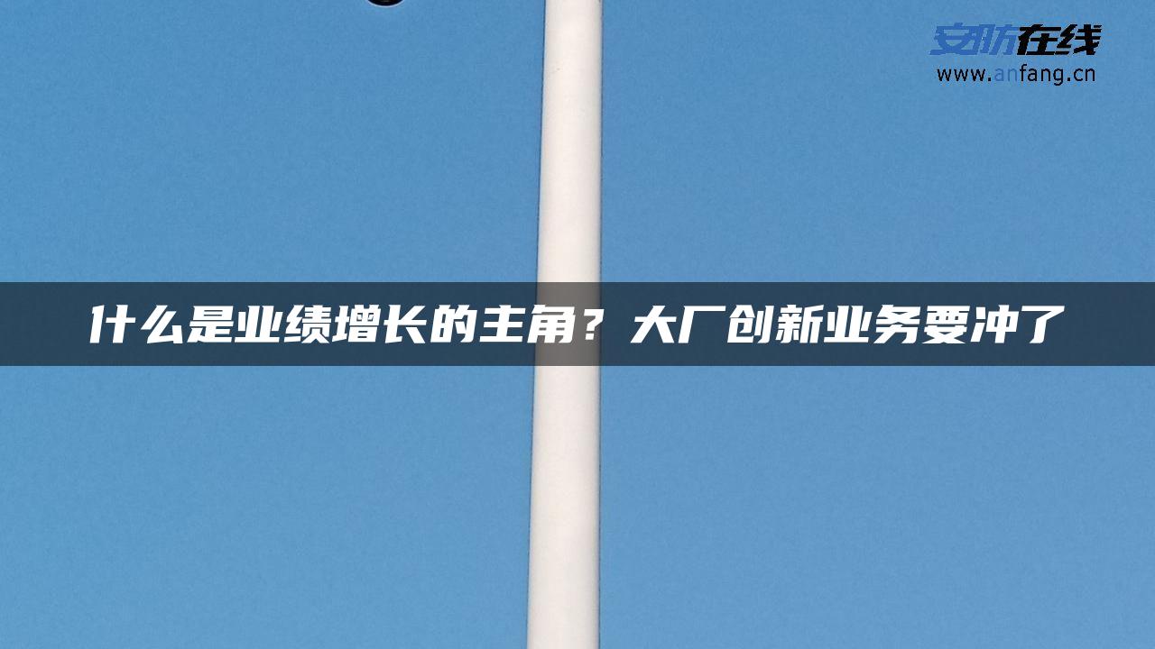 什么是业绩增长的主角？大厂创新业务要冲了