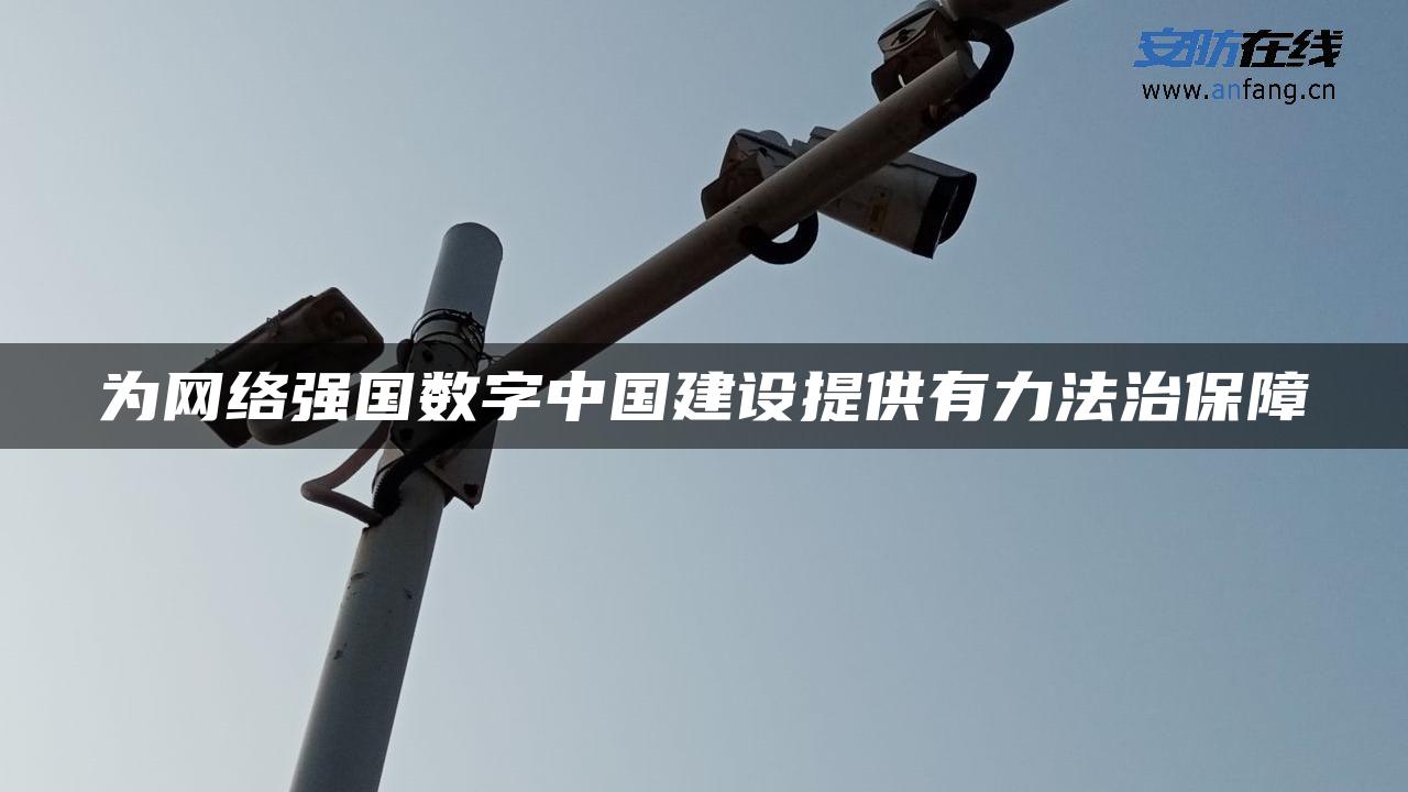 为网络强国数字中国建设提供有力法治保障