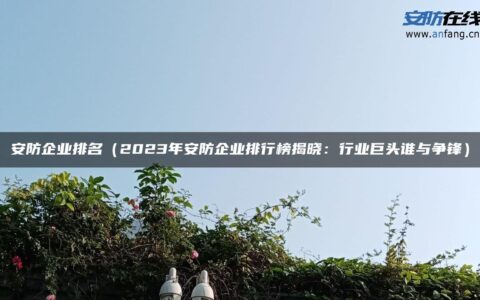 安防企业排名（2023年安防企业排行榜揭晓：行业巨头谁与争锋）
