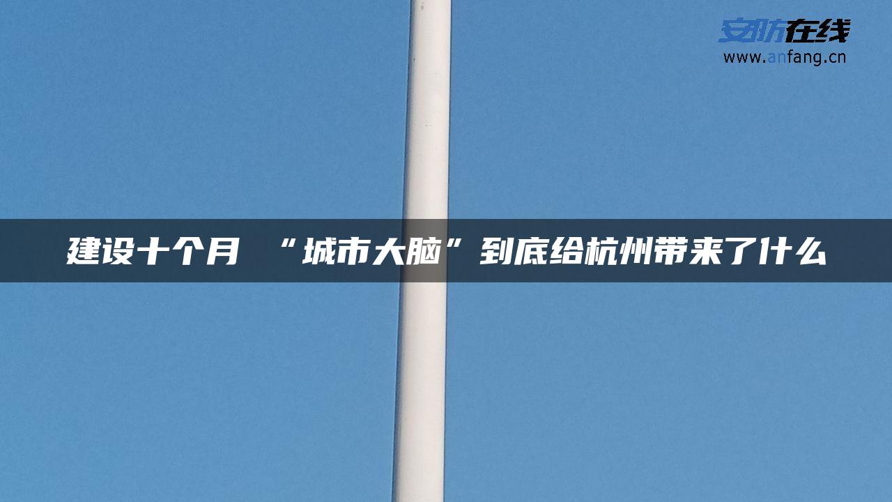建设十个月 “城市大脑”到底给杭州带来了什么
