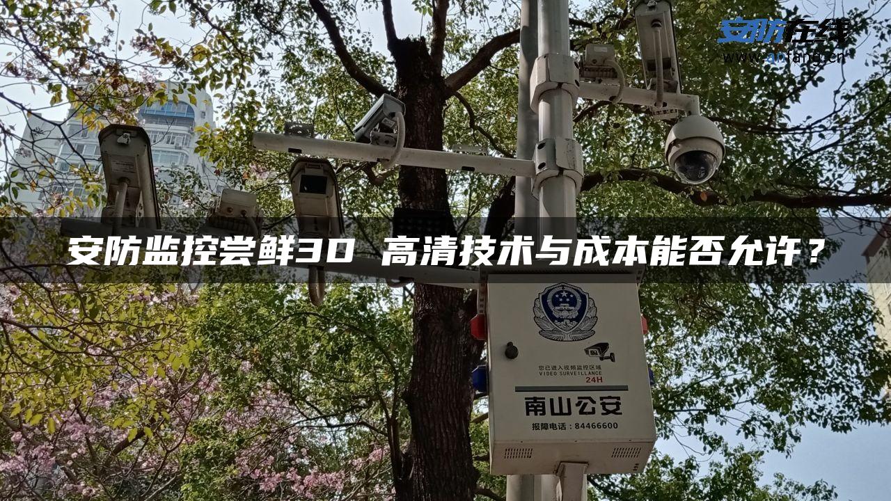 安防监控尝鲜3D 高清技术与成本能否允许？