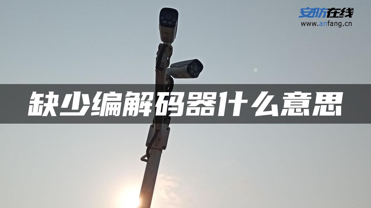 缺少编解码器什么意思 缺少编解码器什么意思
