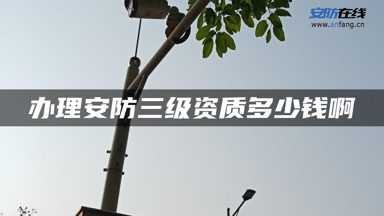 办理安防三级资质多少钱啊