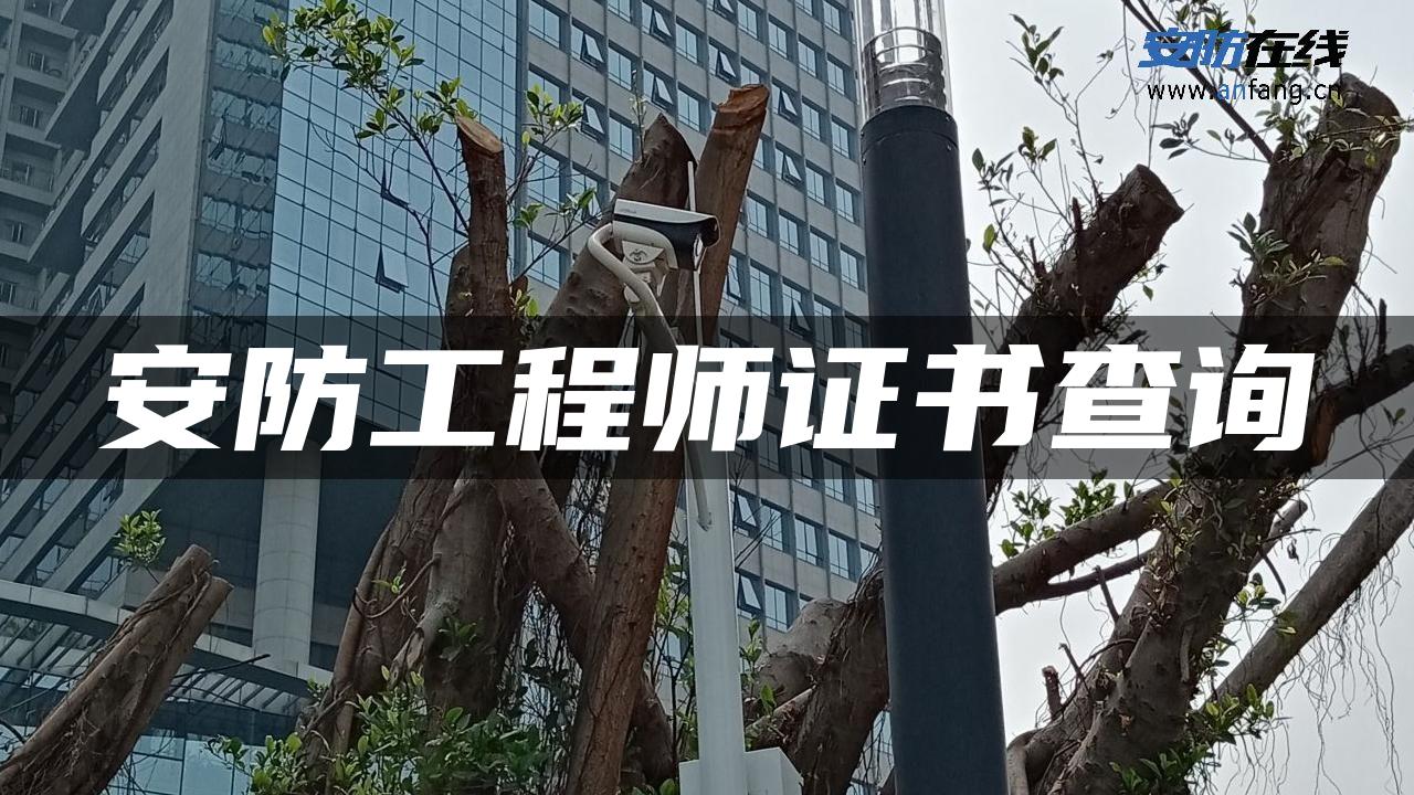 安防工程师证书查询
