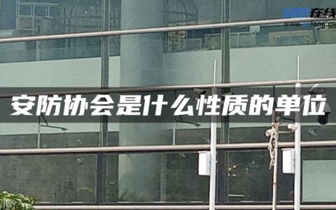 安防协会是什么性质的单位