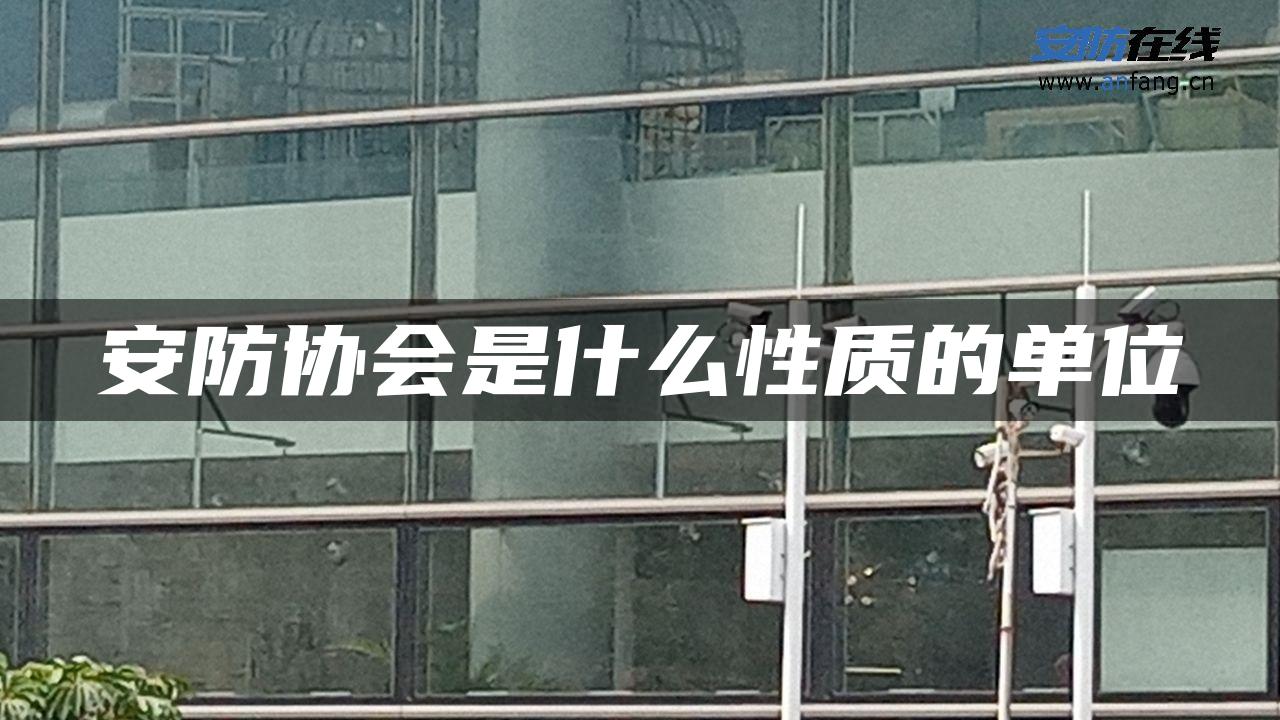 安防协会是什么性质的单位 安防协会是什么性质的单位