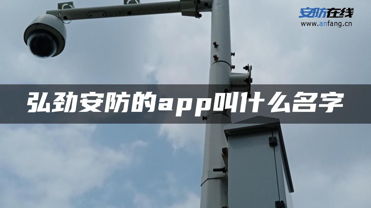 弘劲安防的app叫什么名字
