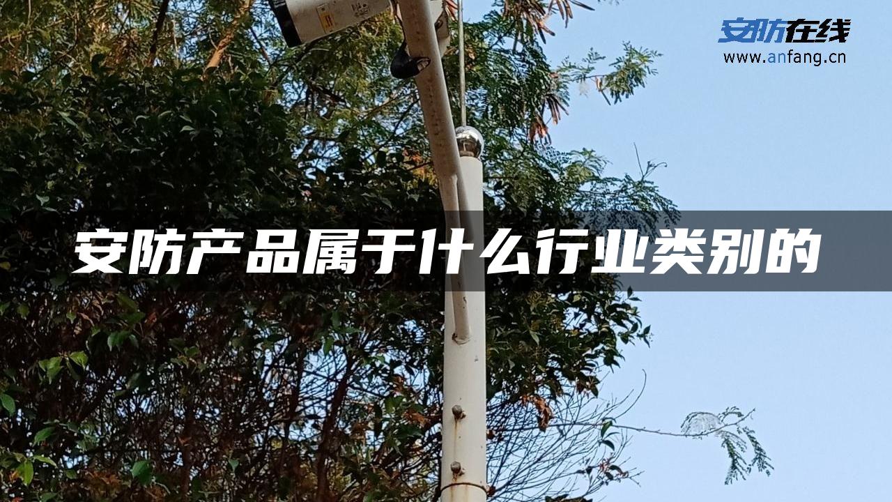 安防产品属于什么行业类别的 安防产品属于什么行业类别的
